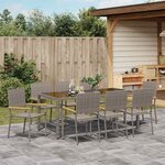 vidaXL Ensemble de salle à manger pour jardin 9 Pièces Gris