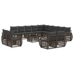 vidaXL Ensemble de canapé de jardin 14 Pièces Gris et Gris foncé