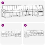 vidaXL Ensemble de canapés d'extérieur 6 Pièces Blanc et Beige