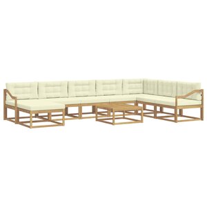 vidaXL Ensemble de canapés d'extérieur 9 Pièces Blanc et crème