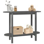 vidaXL Table console Gris 110x40x80 cm Bois massif de pin