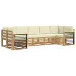 vidaXL Ensemble de canapés d'extérieur 7 pc Blanc et crème Polyester
