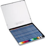 Set 24 crayons de couleur aquarellables - Boîte métal - Marino