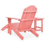 vidaXL Chaise de jardin Adirondack avec pouf et table Sapin Rose