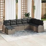 vidaXL Ensemble de canapé de jardin 8 Pièces Gris 289 x 179 x 85 cm
