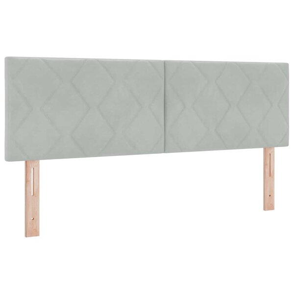vidaXL Tête de Lit LED Géométrique Gris clair 160 cm Velours