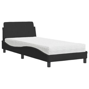 vidaXL Lit avec matelas Dover noir 90x190 cm velours