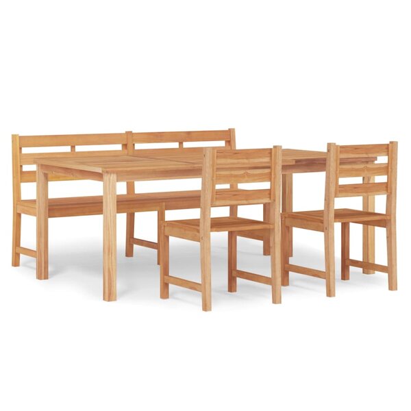 vidaXL Ensemble à manger de jardin 4 Pièces Bois de teck massif