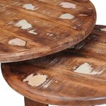 vidaXL Tables basses gigognes 3 Pièces Multicolore Bois massif recyclé