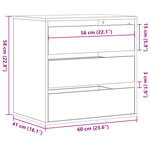 vidaXL Commode d'angle chêne artisanal 60x41x58 cm bois d'ingénierie