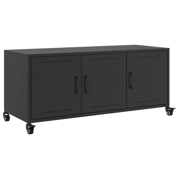 vidaXL Meuble TV noir 100 5x39x43 5 cm acier