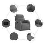 vidaXL Fauteuil inclinable en tissu gris foncé