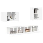 vidaXL Ensemble de meuble TV mural 4 Pièces Blanc Bois d'ingénierie
