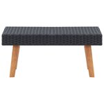 vidaXL Table basse de jardin Résine tressée Noir