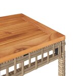 vidaXL Table de jardin mélange beige 38x38x42 cm rotin et bois acacia