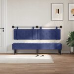 vidaXL Tête de lit suspendue Avec lumière LED Bleu police Velours