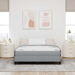 vidaXL Lit à ressorts avec matelas Gris clair 140 x 190 cm tissu