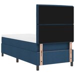 vidaXL Lit à ressorts avec matelas Bleu 90 x 190 cm tissu