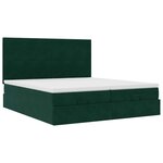 vidaXL Cadre de lit ottoman avec matelas vert foncé 160x200 cm velours