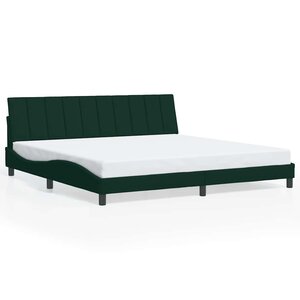 vidaXL Cadre de lit sans matelas Hanko vert foncé 200x200 cm velours