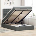 vidaXL Cadre de lit ottoman avec matelas gris foncé 120x200cm tissu