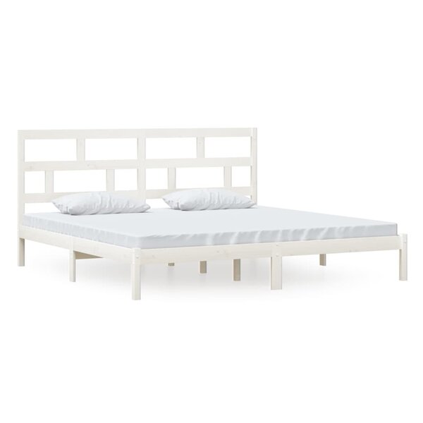 vidaXL Cadre de lit sans matelas blanc bois de pin massif 200x200 cm