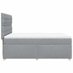 vidaXL Sommier à lattes de lit avec matelas Gris clair 140x190cm Tissu