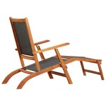 vidaXL Chaise longue d'extérieur Bois d'acacia massif et textilene