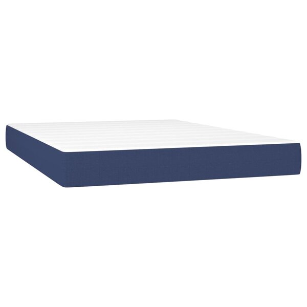 vidaXL Matelas de lit à ressorts ensachés fermeté moyenne Bleu 140x200x20 cm Tissu