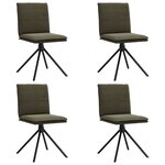 vidaXL Chaises à manger lot de 4 vert armée similicuir daim
