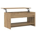 vidaXL Table basse chêne artisanal 102 x 50 x 52.5 cm