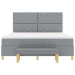 vidaXL Lit à ressorts avec matelas Gris clair 180 x 200 cm tissu