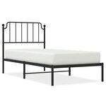 vidaXL Cadre de lit métal sans matelas avec tête de lit noir 90x190 cm