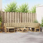 vidaXL Ensemble de canapés d'extérieur 9 Pièces Blanc et Beige