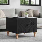 vidaXL Table basse avec tiroir Noir 49 x 50 x 40 cm Bois d'ingénierie