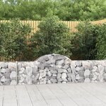 vidaXL Panier de gabions arqué 200x30x60/80 cm Fer galvanisé