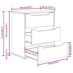 vidaXL Buffet VISNES blanc 60x40x73 cm bois d'ingénierie
