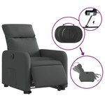 vidaXL Fauteuil inclinable électrique gris foncé tissu