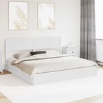 vidaXL Cadre de lit avec rangement et tête de lit Blanc 180 x 200 cm
