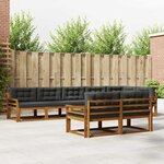 vidaXL Ensemble de canapés d'extérieur 8 Pièces Naturel et Anthracite