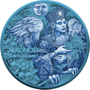 Monnaie ALKONOST SPACE BLUE Slavic Bestiary 2 Oz Argent 1000 Francs Cameroon 2026
