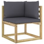 vidaXL Salon de jardin 10 Pièces avec coussins bois de pin imprégné