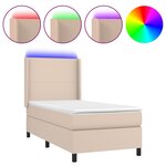 vidaXL Sommier à lattes de lit matelas et LED Cappuccino 90x200cm