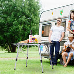 Table pliante en aluminium table de camping table de jardin 4 personnes hauteur réglable + sac de transport