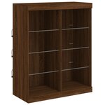 vidaXL Buffet avec lumières LED chêne marron 202x37x100 cm