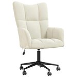 vidaXL Chaise de relaxation Blanc crème Velours
