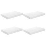 vidaXL Étagère murale flottante 4 Pièces Blanc brillant 40x23x3 8 cm MDF