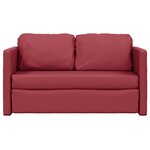 vidaXL Canapé-lit 2 en 1 rouge bordeaux 112x174x55 cm similicuir