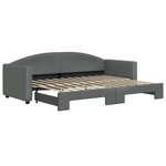 vidaXL Lit de jour avec lit gigogne gris foncé 80x200 cm tissu