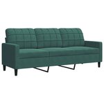 vidaXL Ensemble de canapés 2 Pièces avec coussins Vert foncé Velours